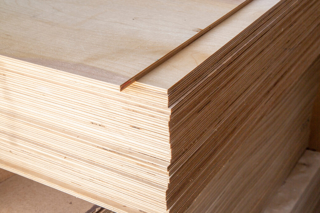 a variety of sheets of different plywood thickness